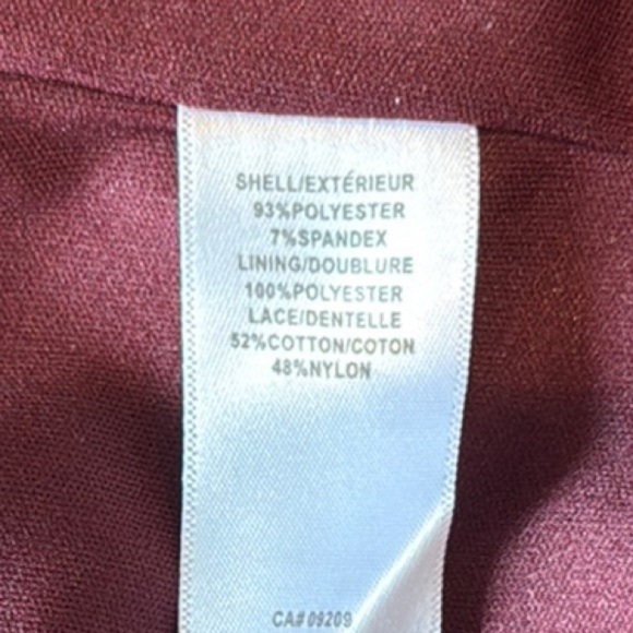 Cleo Midi Dress Burgundy Black Sheath Cocktail, maybe goth, Formal Women's Sz 12 - Picture 6 of 13